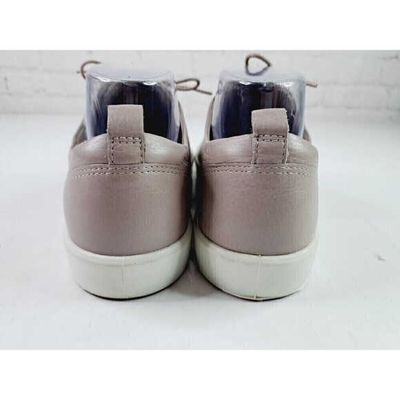 ECCO Soft 7 Shoes Womens 40 Rose Grey Leather Lace Up Sneaker Comfort - Picture 4 of 7
